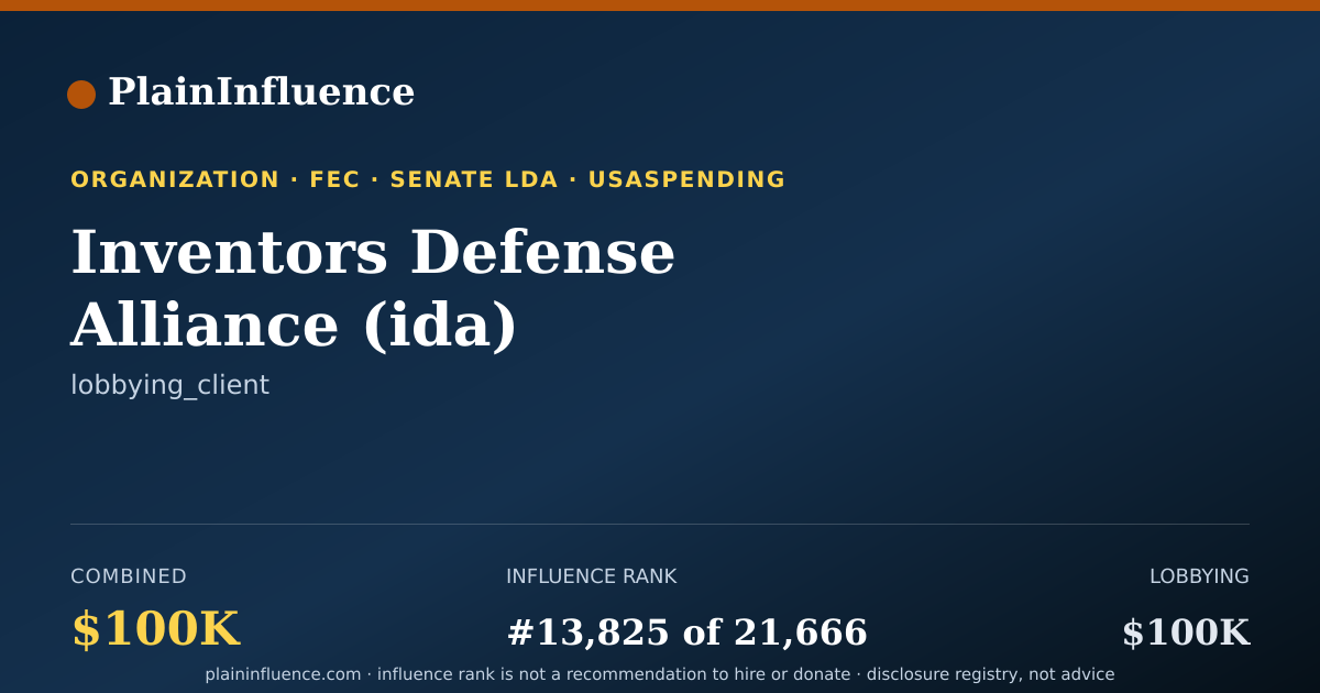 Shareable card for Inventors Defense Alliance (ida)