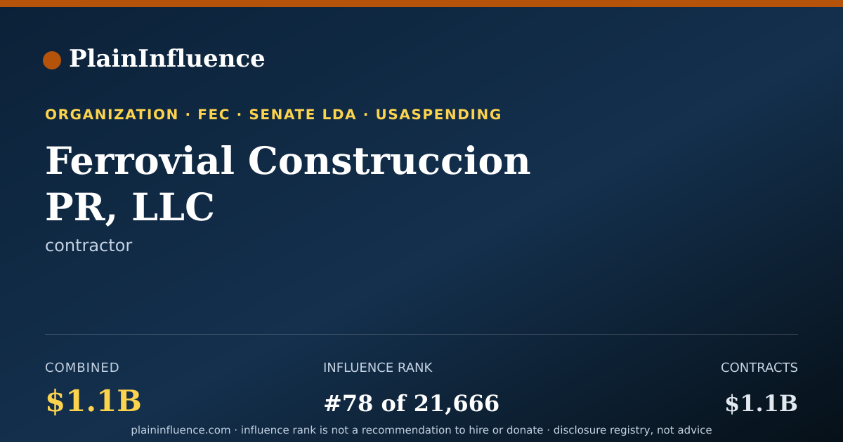 Shareable card for Ferrovial Construccion PR, LLC