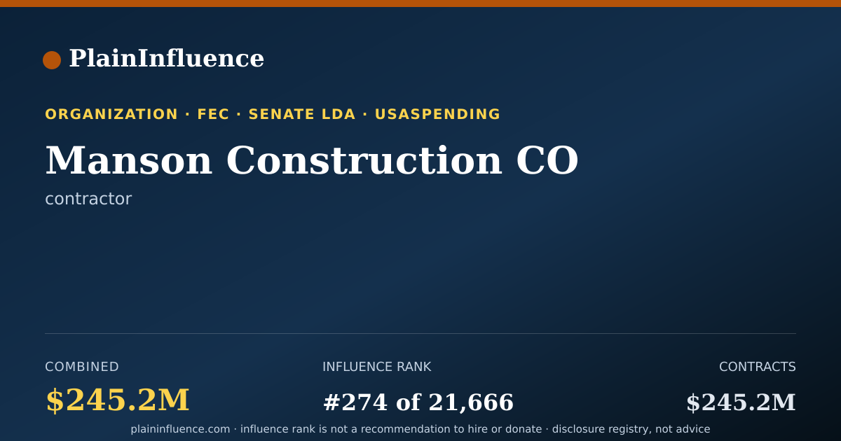 Shareable card for Manson Construction CO