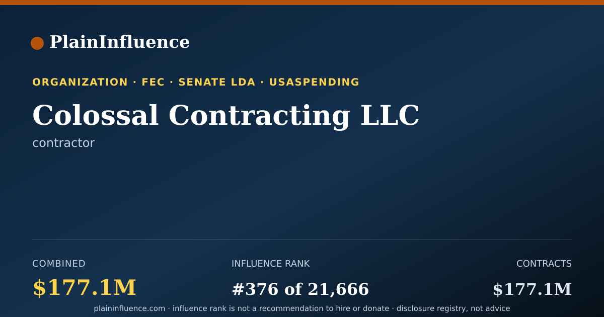 Shareable card for Colossal Contracting LLC