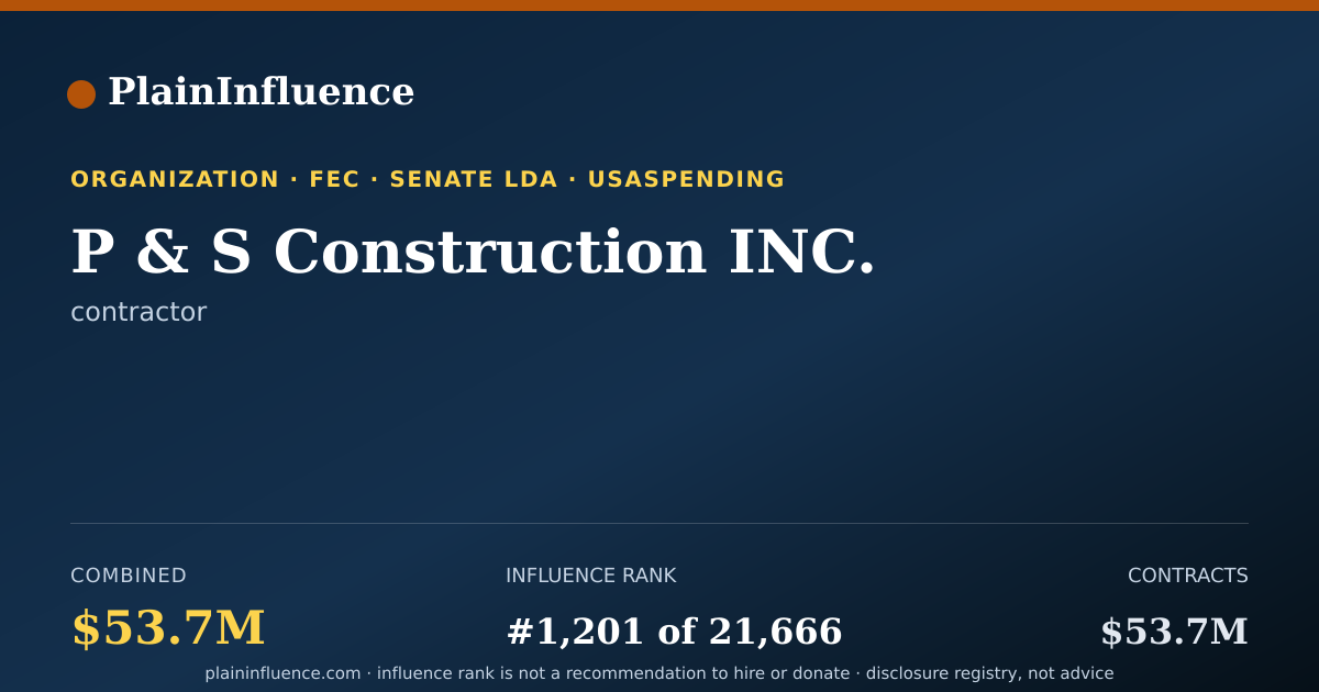 Shareable card for P & S Construction INC.