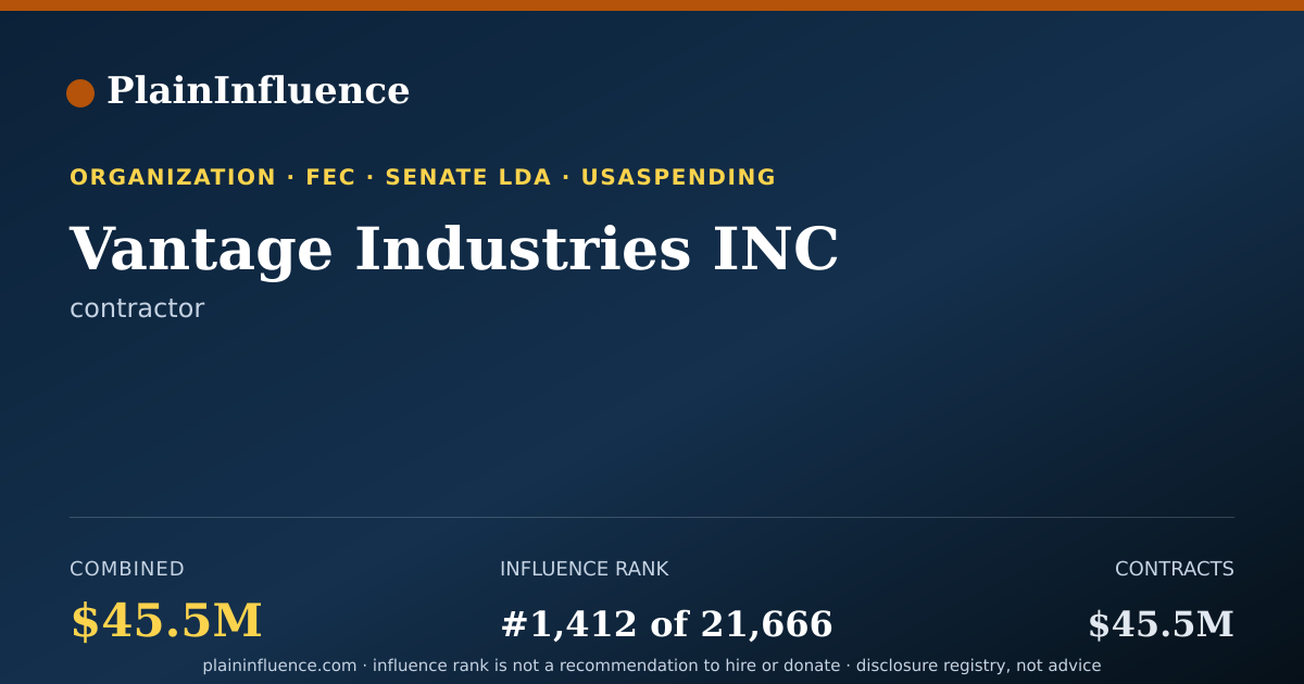 Shareable card for Vantage Industries INC