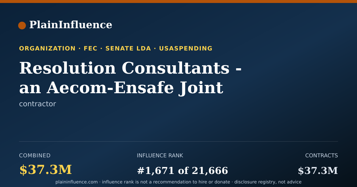 Shareable card for Resolution Consultants - an Aecom-Ensafe Joint Venture