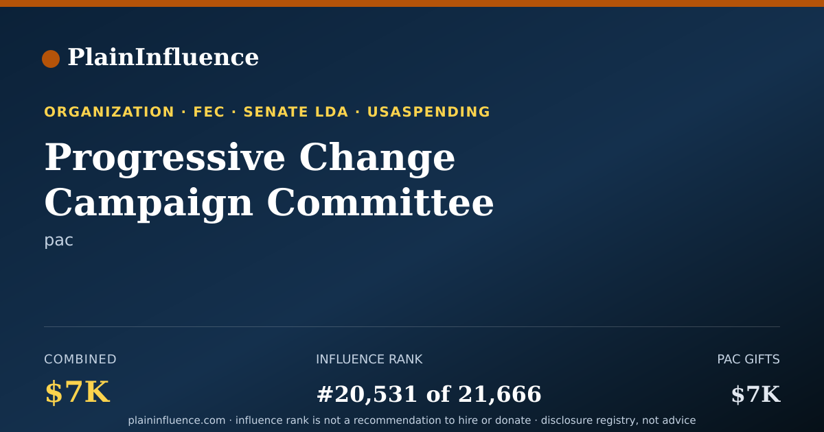 Shareable card for Progressive Change Campaign Committee