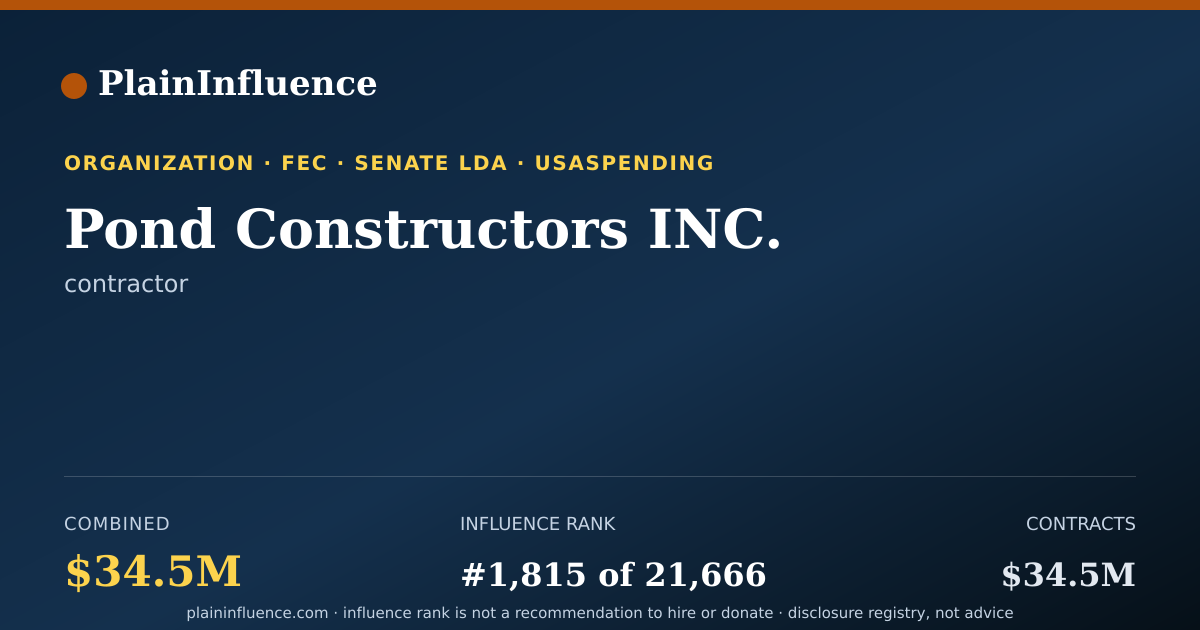 Shareable card for Pond Constructors INC.