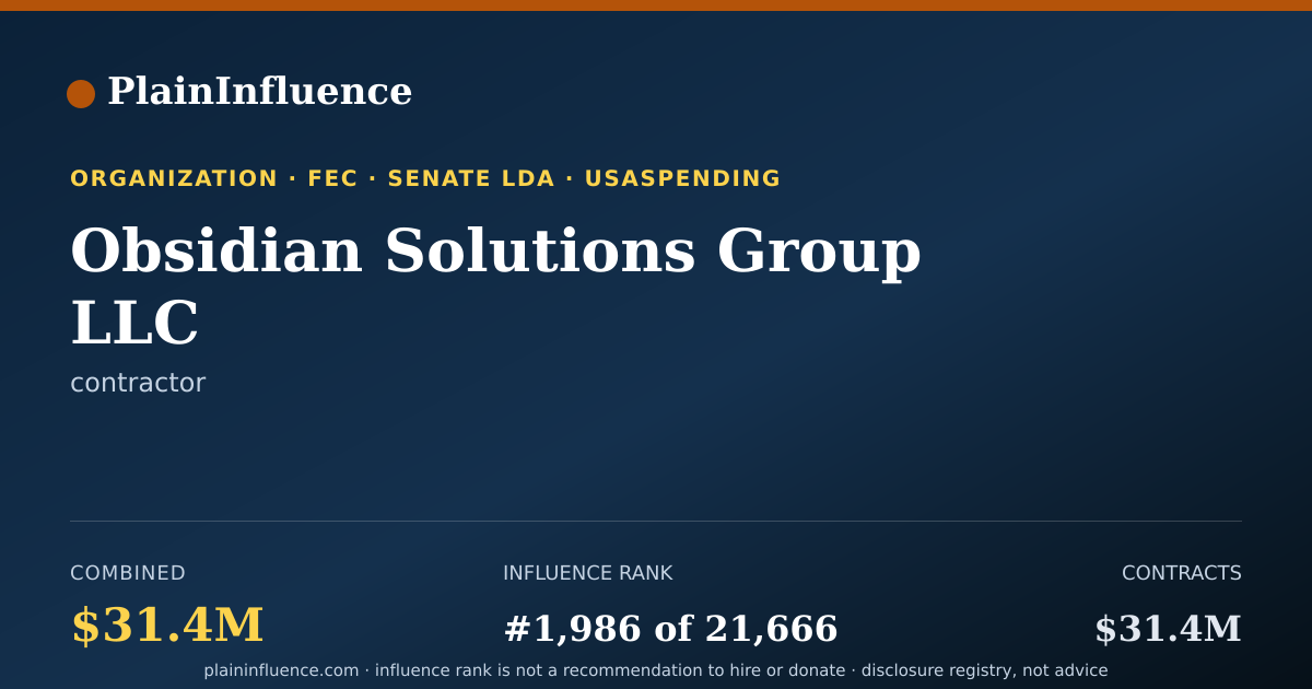 Shareable card for Obsidian Solutions Group LLC
