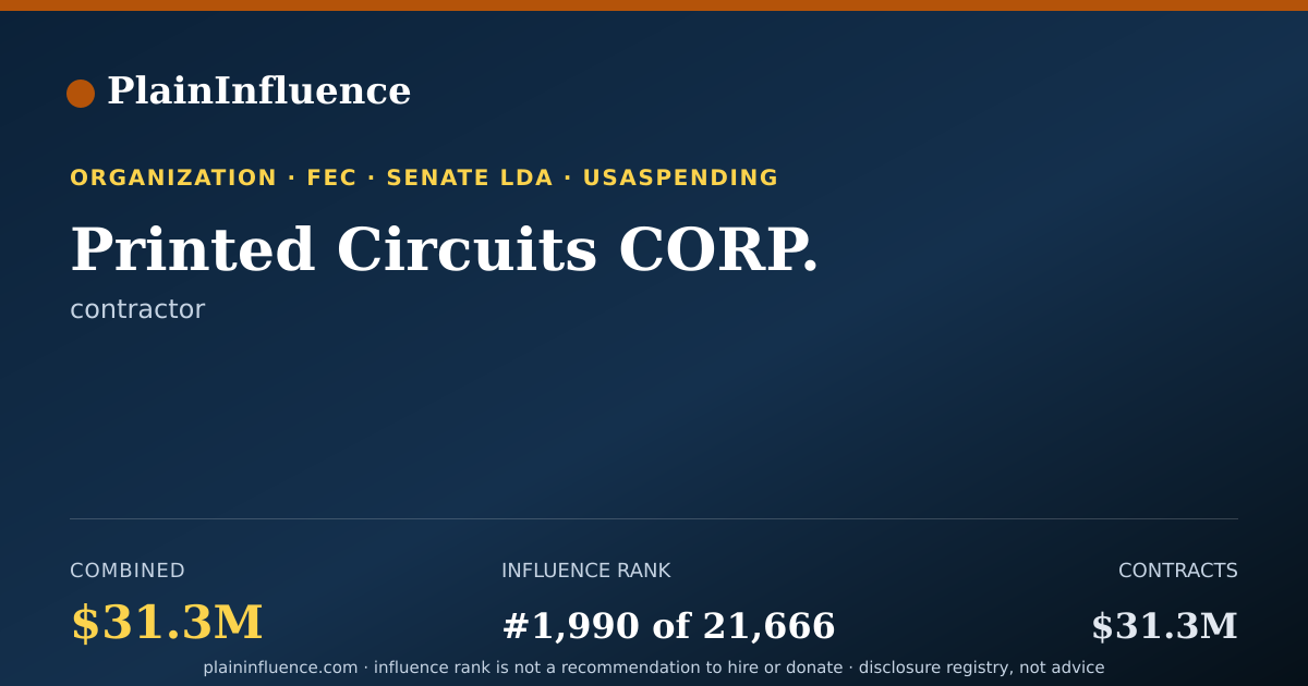 Shareable card for Printed Circuits CORP.
