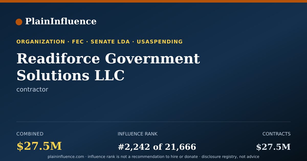 Shareable card for Readiforce Government Solutions LLC