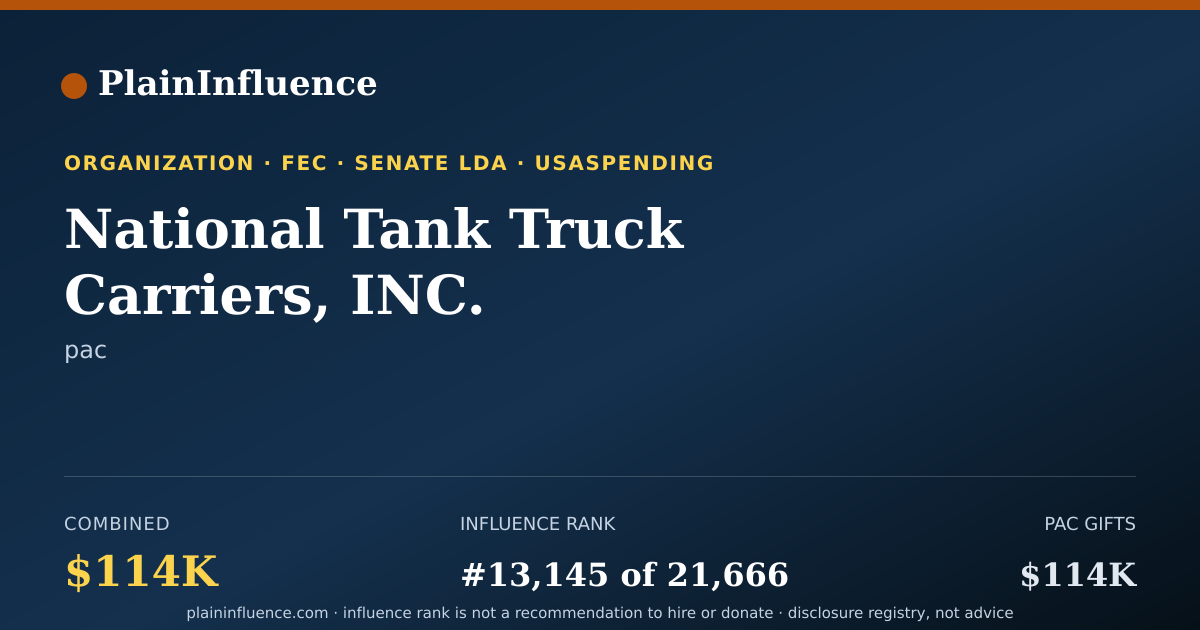 Shareable card for National Tank Truck Carriers, INC.