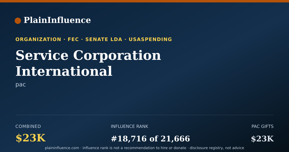 Shareable card for Service Corporation International