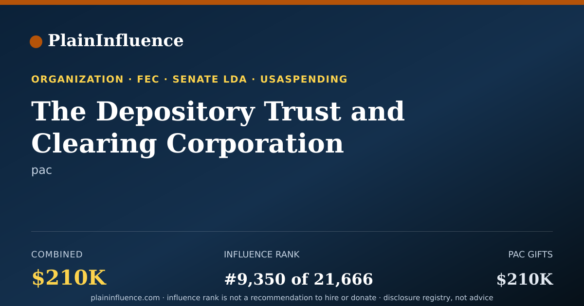Shareable card for The Depository Trust and Clearing Corporation