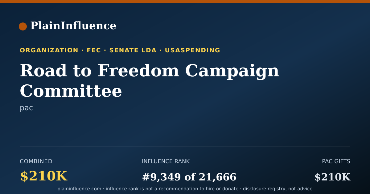 Shareable card for Road to Freedom Campaign Committee