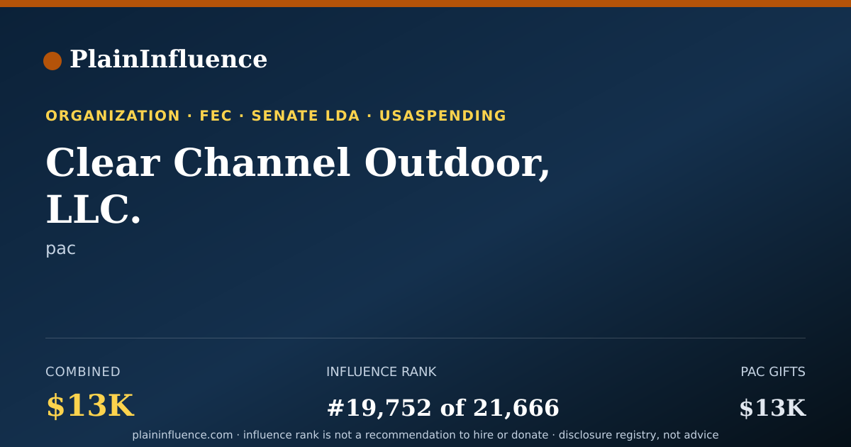 Shareable card for Clear Channel Outdoor, LLC.