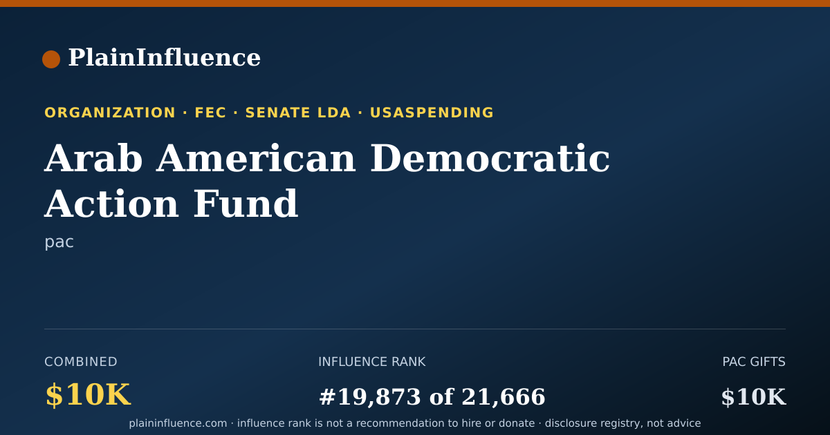 Shareable card for Arab American Democratic Action Fund