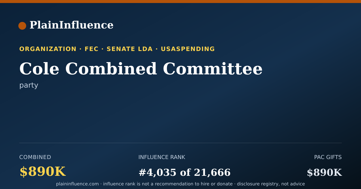 Shareable card for Cole Combined Committee