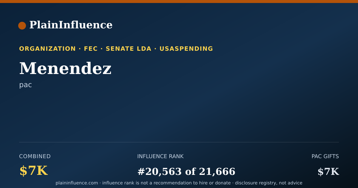 Shareable card for Menendez