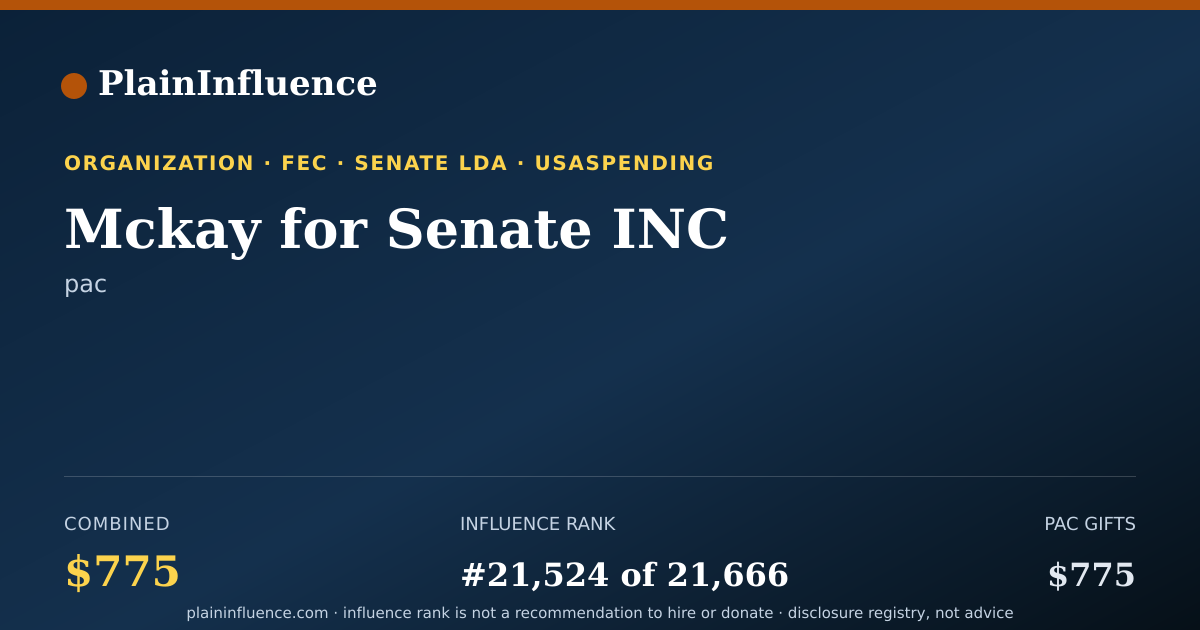 Shareable card for Mckay for Senate INC