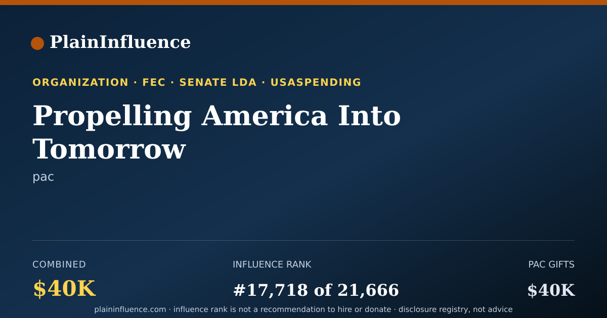 Shareable card for Propelling America Into Tomorrow