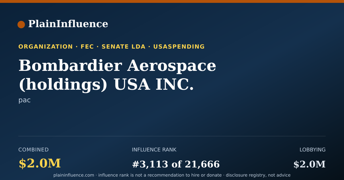 Shareable card for Bombardier Aerospace (holdings) USA INC.