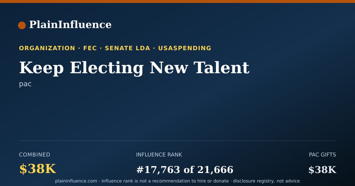 Shareable card for Keep Electing New Talent
