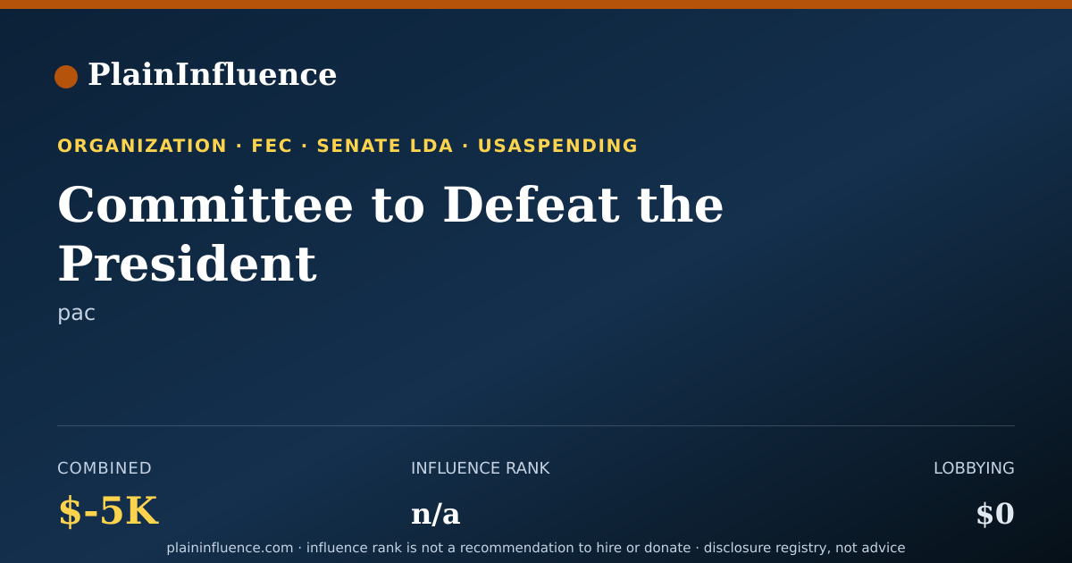 Shareable card for Committee to Defeat the President