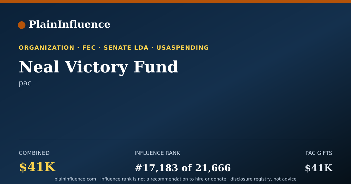Shareable card for Neal Victory Fund