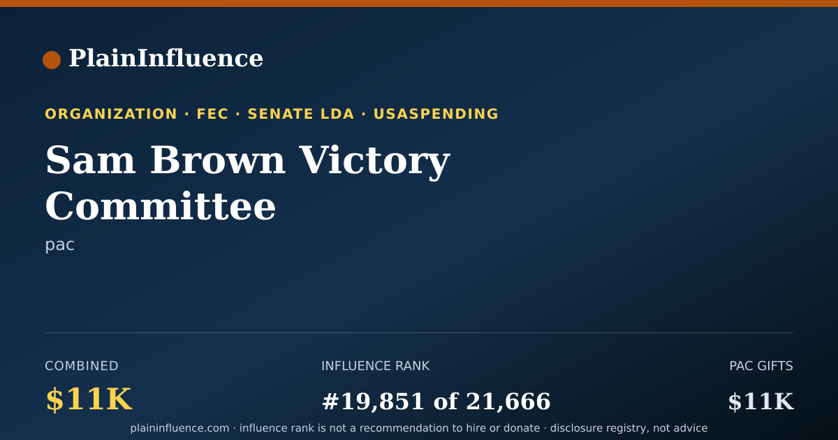 Shareable card for Sam Brown Victory Committee