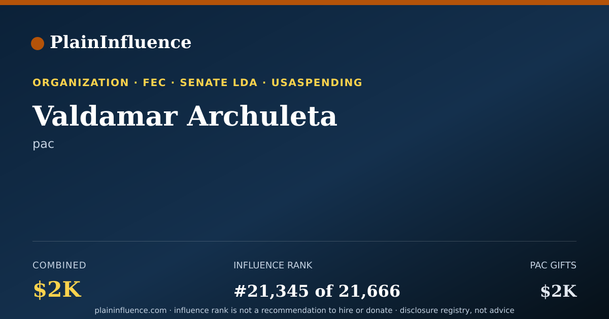 Shareable card for Valdamar Archuleta