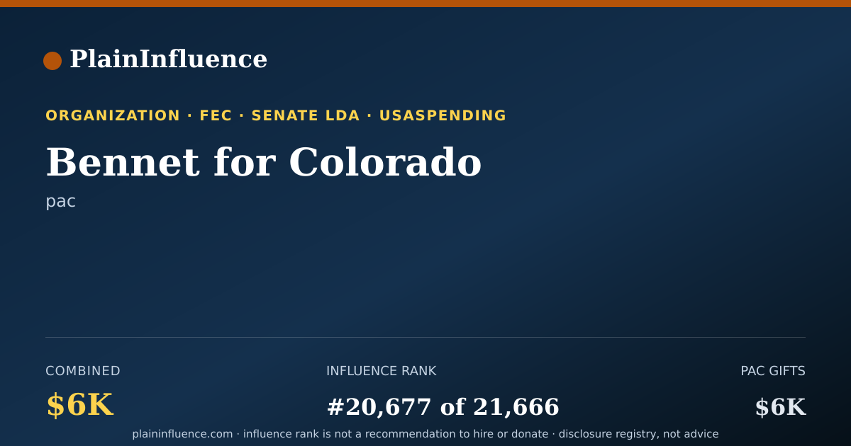Shareable card for Bennet for Colorado
