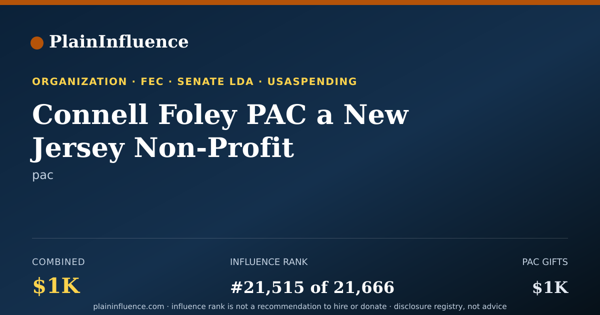 Shareable card for Connell Foley PAC a New Jersey Non-Profit Corporation