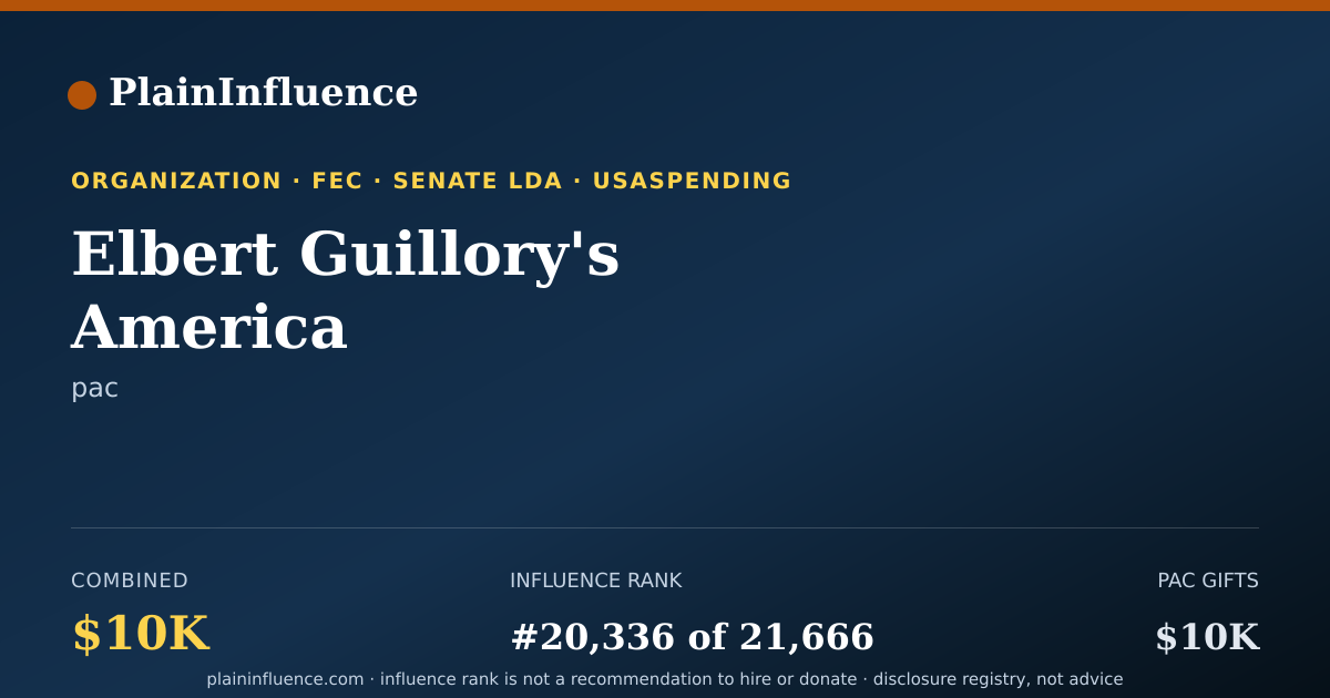 Shareable card for Elbert Guillory's America