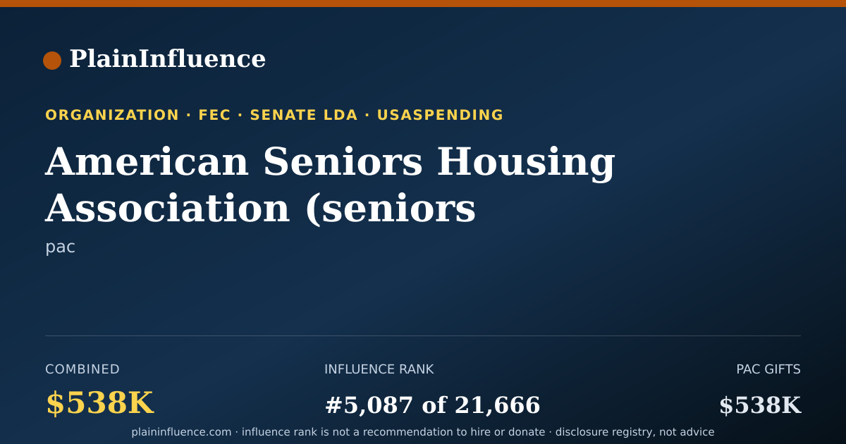 Shareable card for American Seniors Housing Association (seniors Housing PAC)