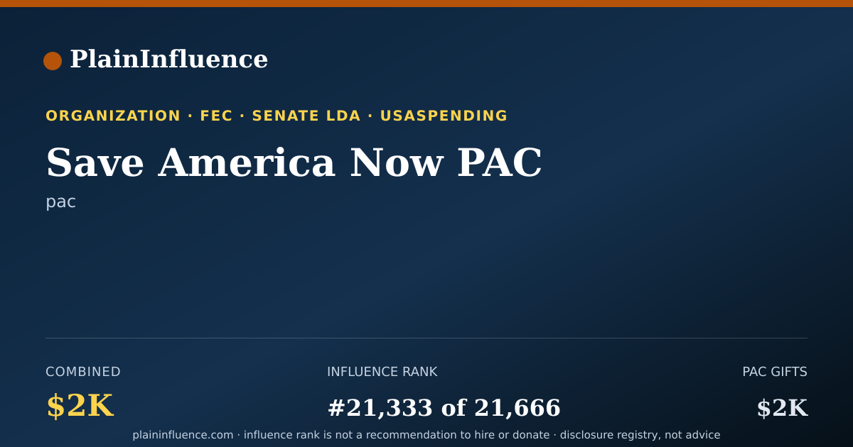 Shareable card for Save America Now PAC