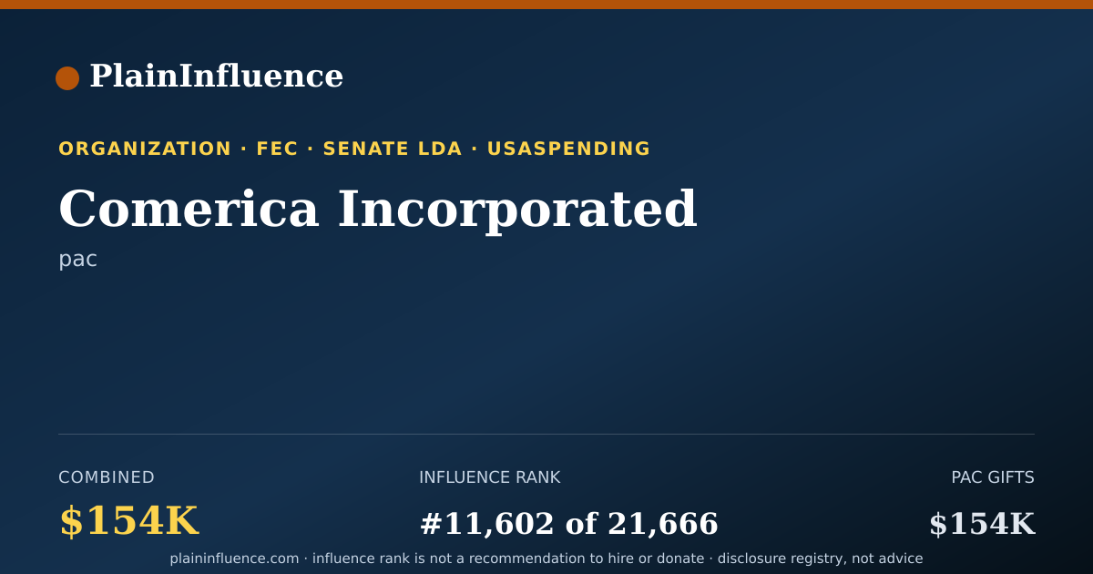 Shareable card for Comerica Incorporated
