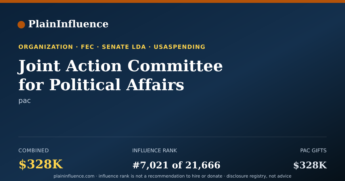 Shareable card for Joint Action Committee for Political Affairs