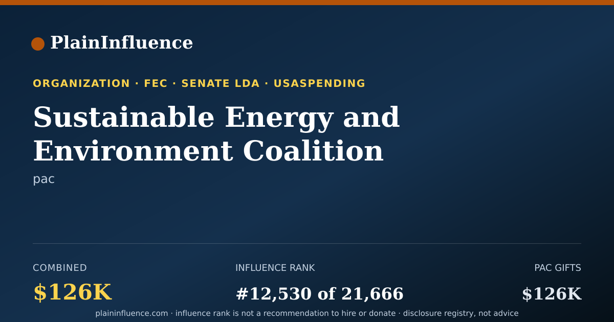 Shareable card for Sustainable Energy and Environment Coalition PAC (seec PAC)