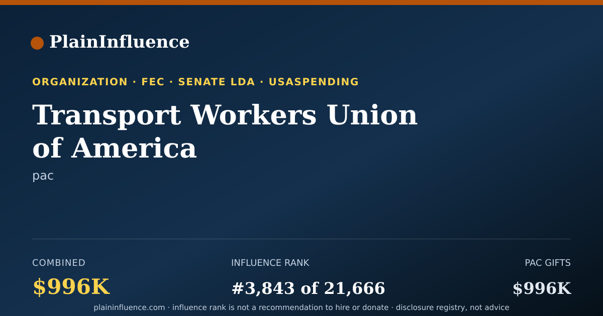 Shareable card for Transport Workers Union of America