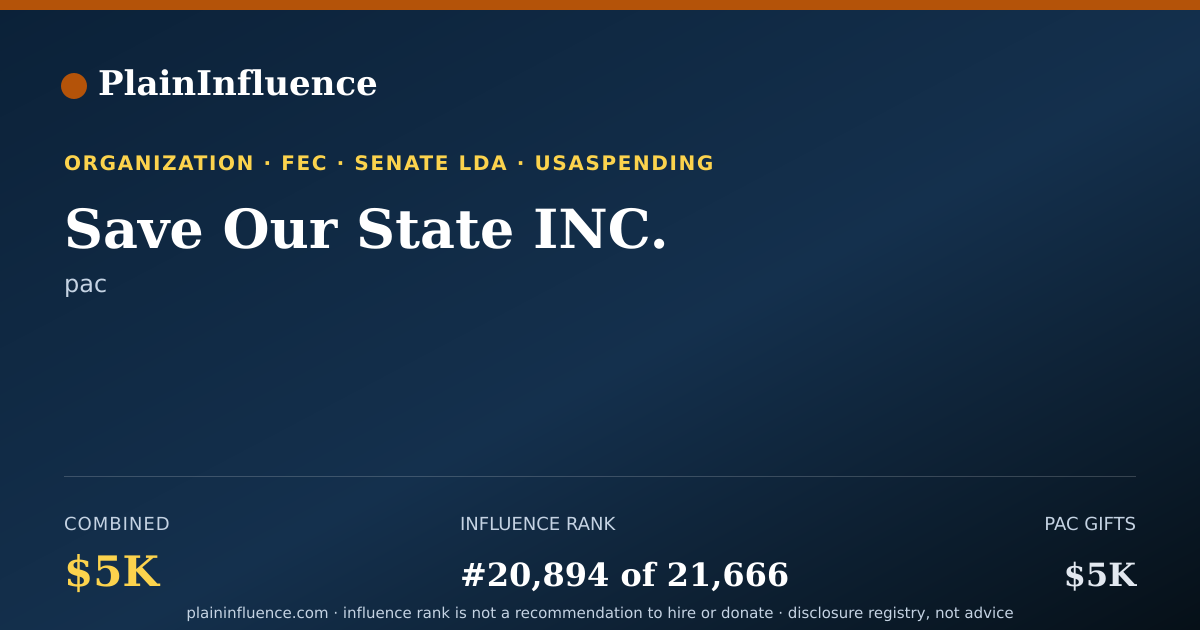 Shareable card for Save Our State INC.