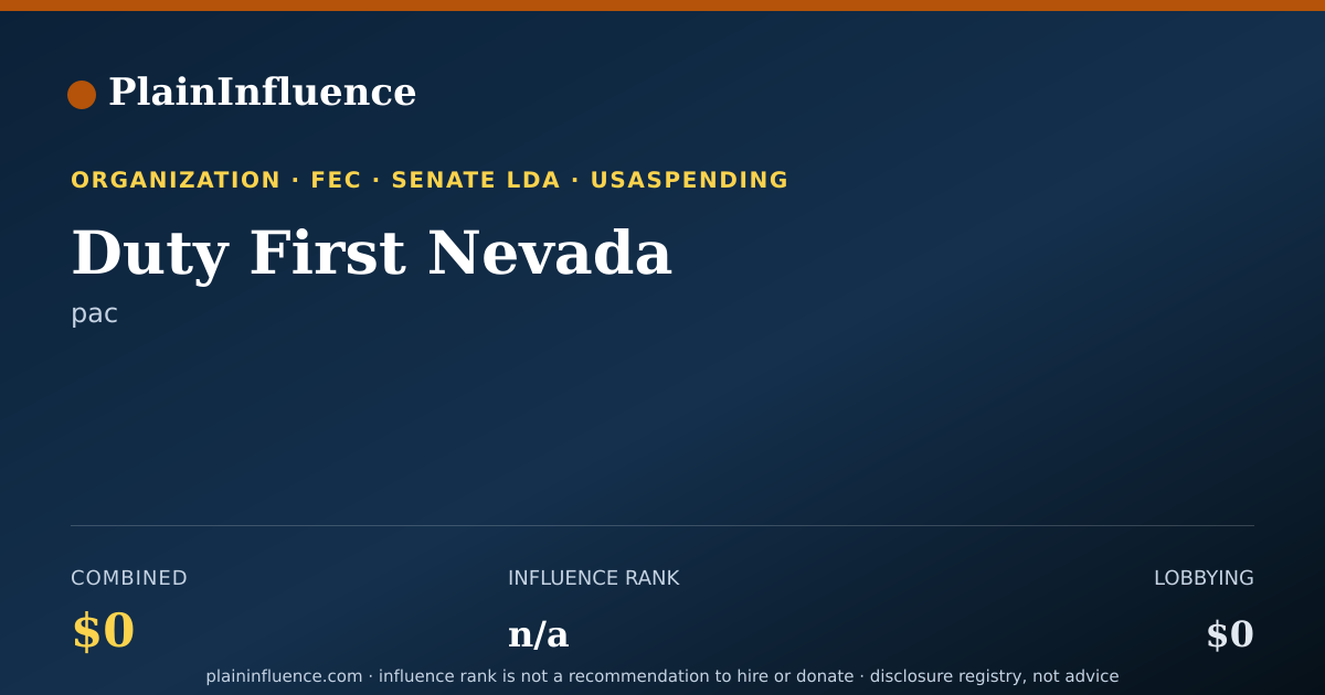 Shareable card for Duty First Nevada