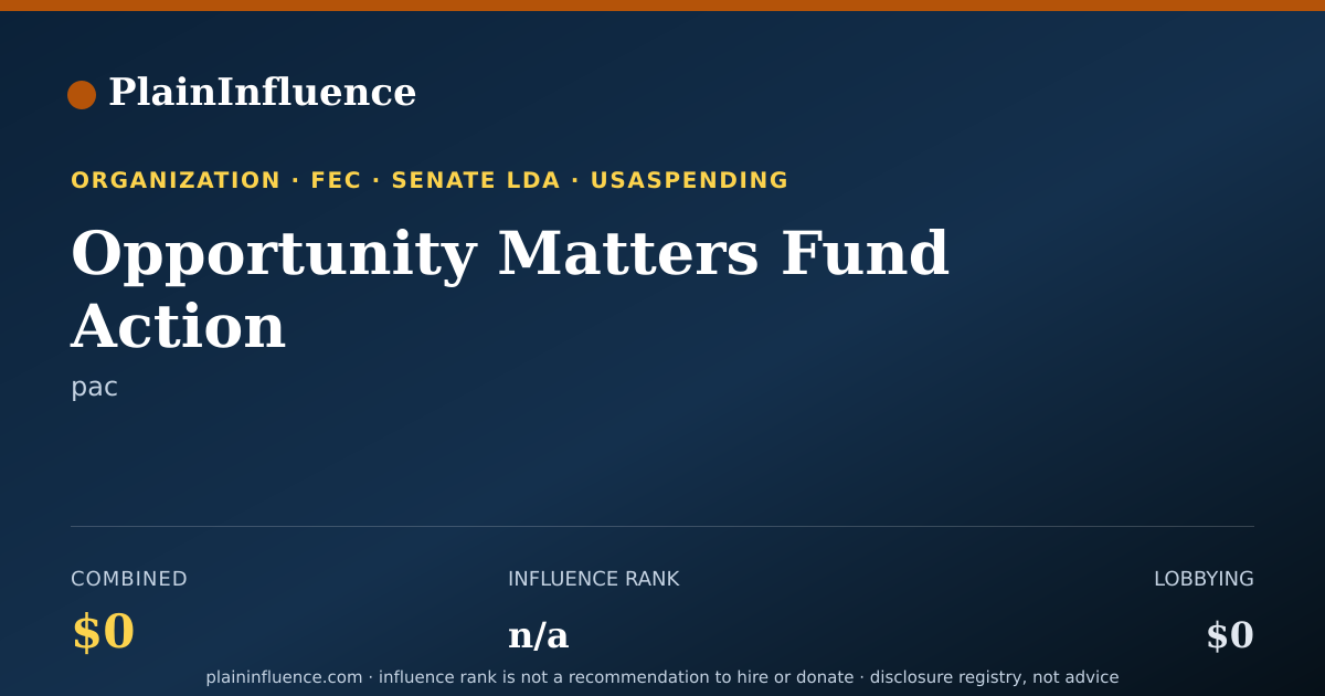 Shareable card for Opportunity Matters Fund Action