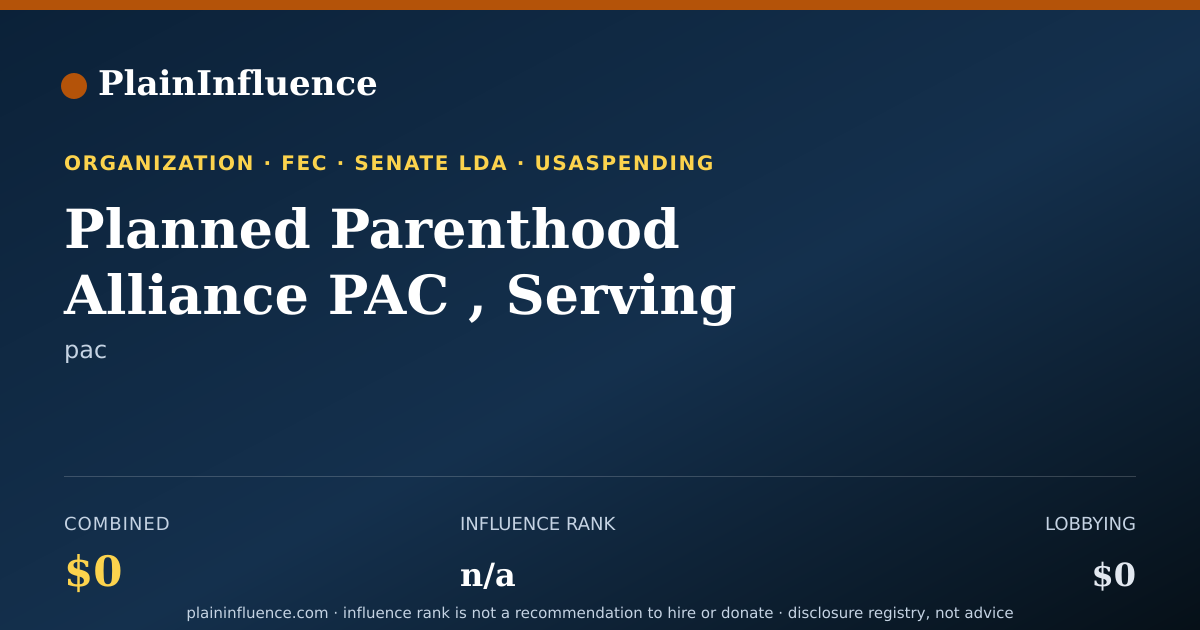 Shareable card for Planned Parenthood Alliance PAC , Serving WA, AK, ID, HI, in, KY