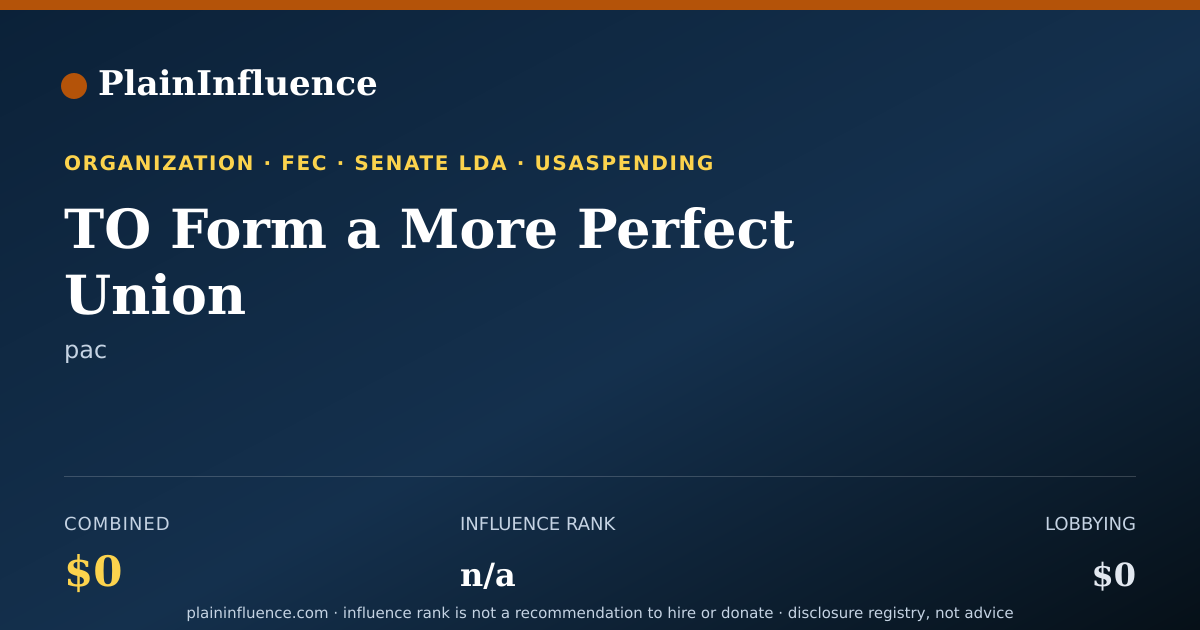 Shareable card for TO Form a More Perfect Union