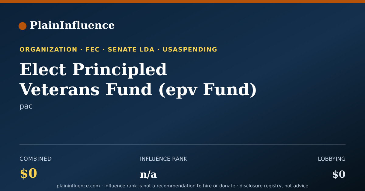 Shareable card for Elect Principled Veterans Fund (epv Fund)