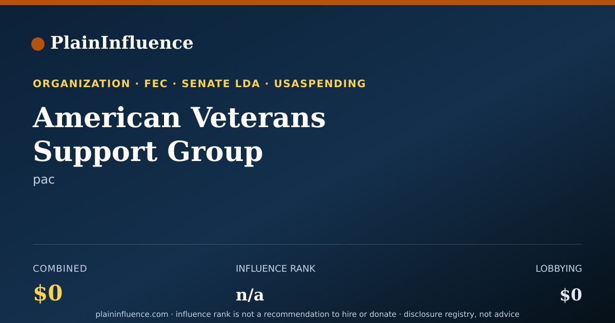 Shareable card for American Veterans Support Group