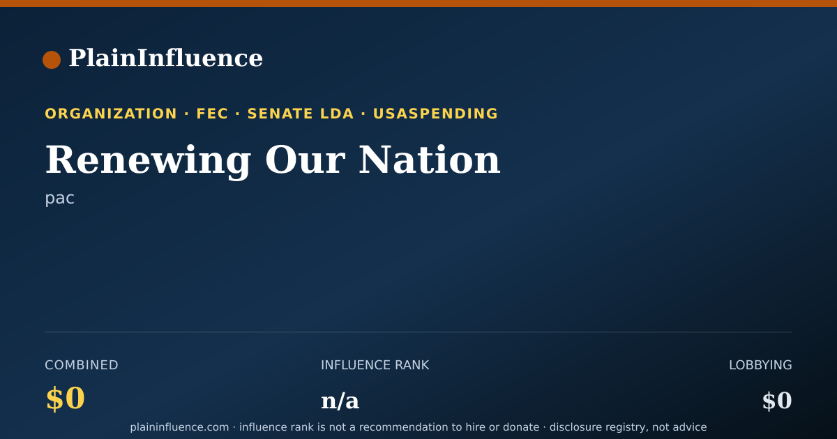 Shareable card for Renewing Our Nation