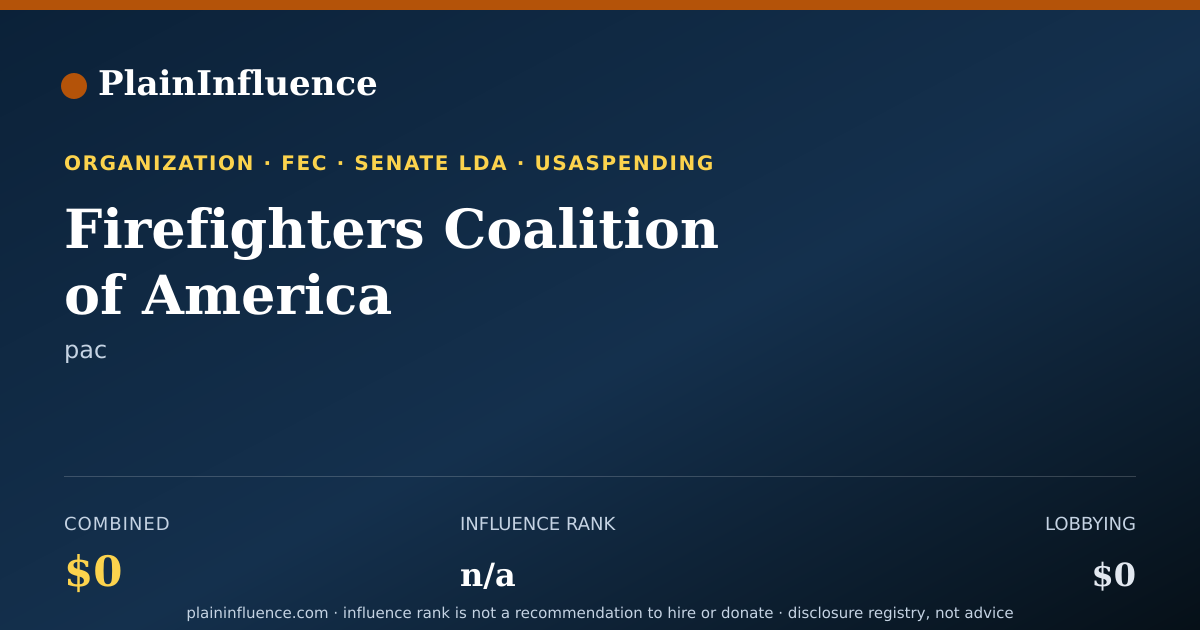 Shareable card for Firefighters Coalition of America