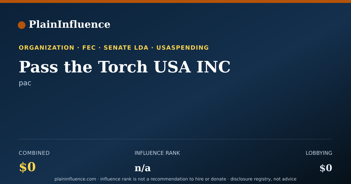 Shareable card for Pass the Torch USA INC
