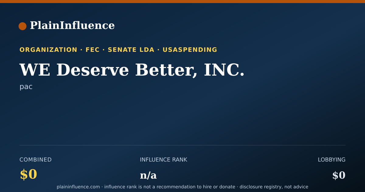 Shareable card for WE Deserve Better, INC.