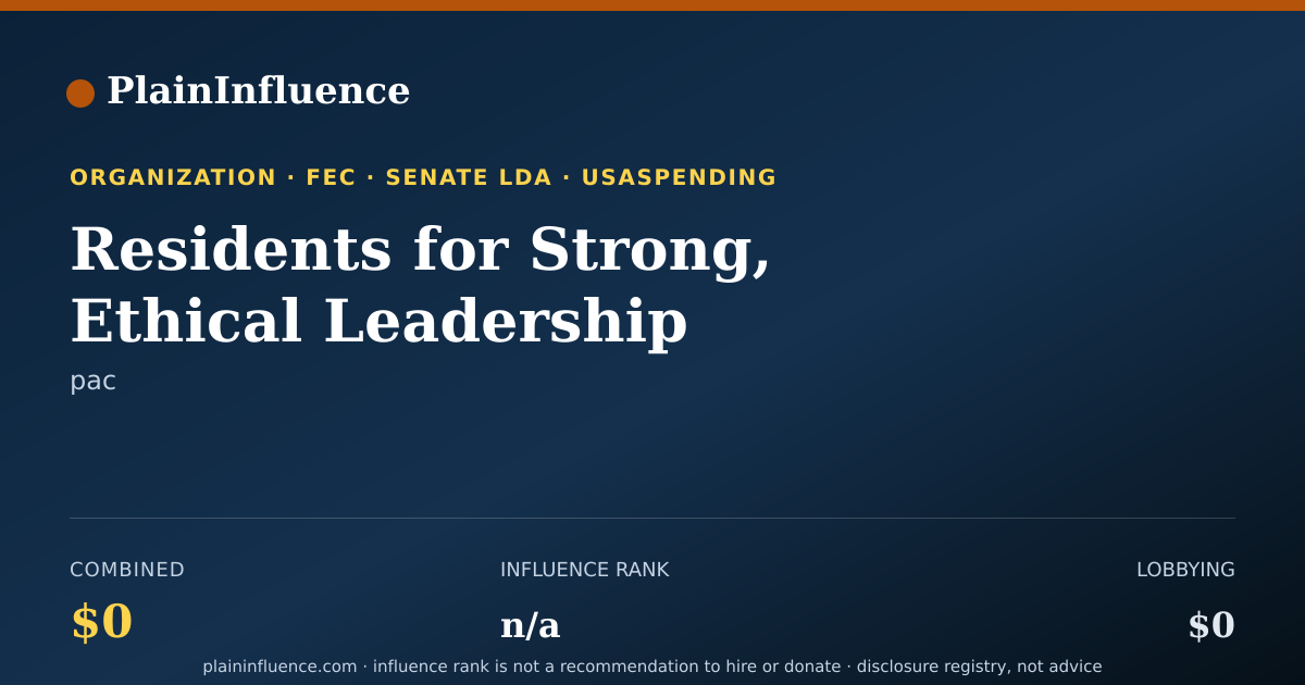 Shareable card for Residents for Strong, Ethical Leadership