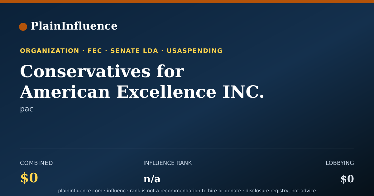 Shareable card for Conservatives for American Excellence INC.